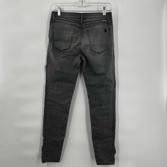 Black Orchid grey silver shatter studded jeans zip hem Los Angelos 29 - Picture 6 of 12